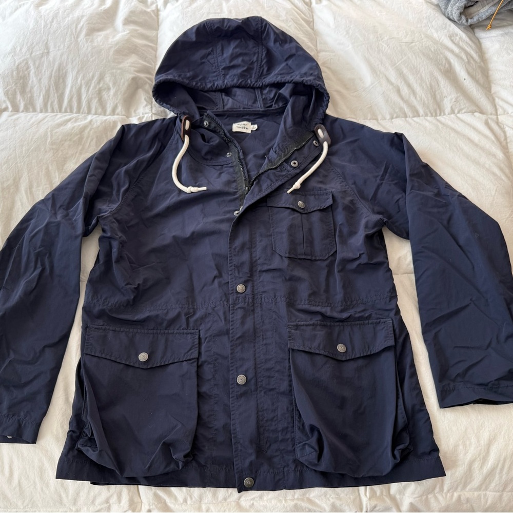 Men's Navy Raincoat with Hood